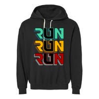 Run Run Run Retro Garment-Dyed Fleece Hoodie