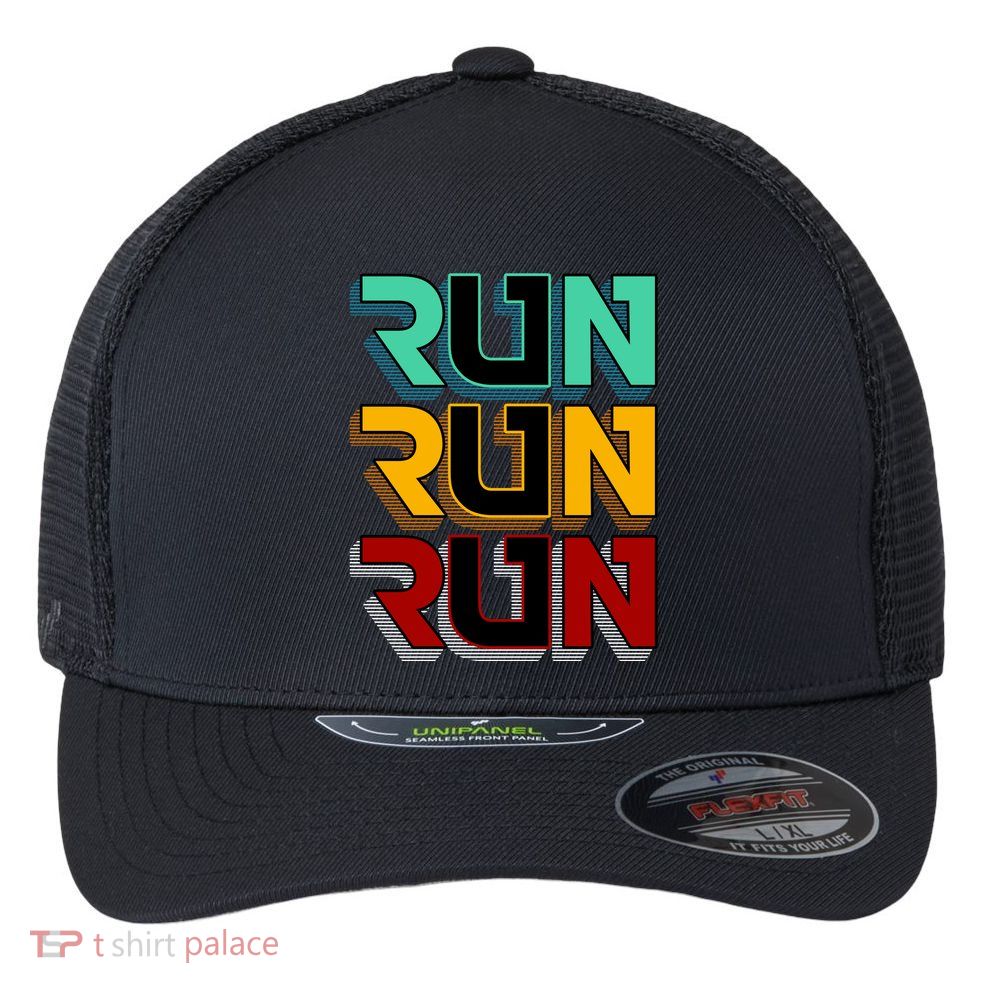 Run Run Run Retro Flexfit Unipanel Trucker Cap