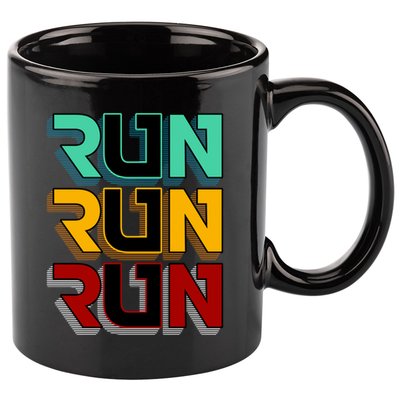 Run Run Run Retro 11oz C Handle Ceramic Mug