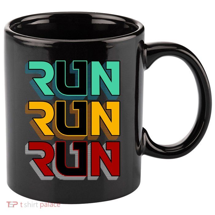 Run Run Run Retro 11oz C Handle Ceramic Mug