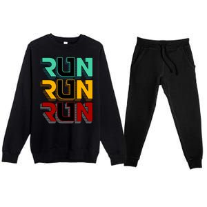 Run Run Run Retro Premium Crewneck Sweatsuit Set