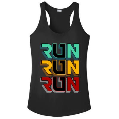 Run Run Run Retro Ladies PosiCharge Competitor Racerback Tank