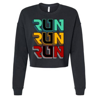 Run Run Run Retro Cropped Pullover Crew