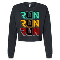 Run Run Run Retro Cropped Pullover Crew