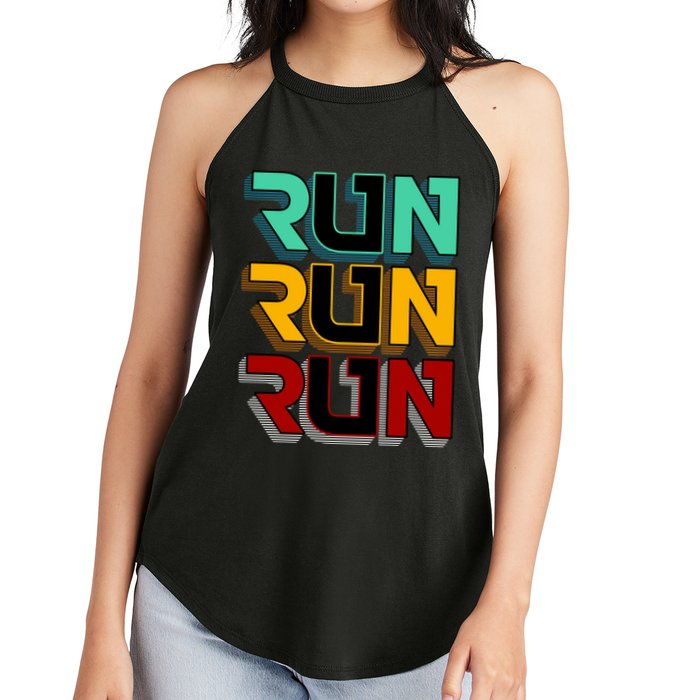 Run Run Run Retro Women's Perfect Tri Rocker Tank