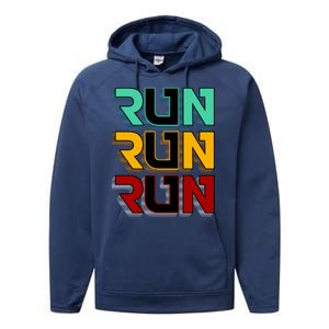 Run Run Run Retro Performance Fleece Hoodie