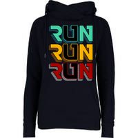 Run Run Run Retro Womens Funnel Neck Pullover Hood