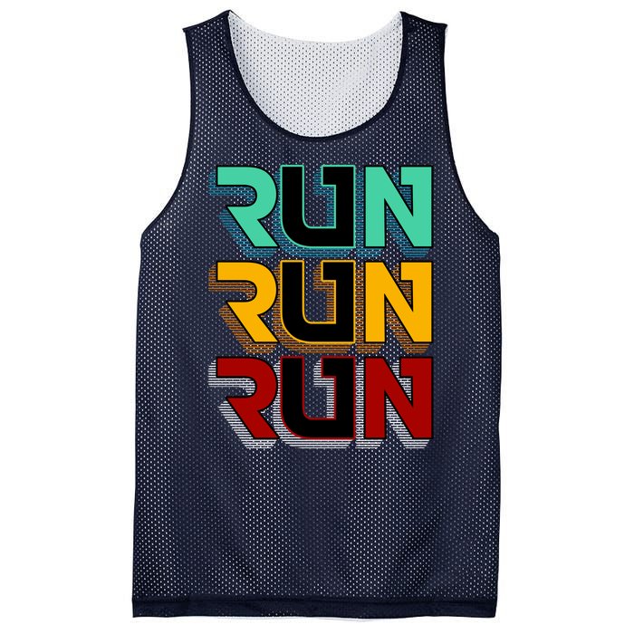 Run Run Run Retro Mesh Reversible Basketball Jersey Tank