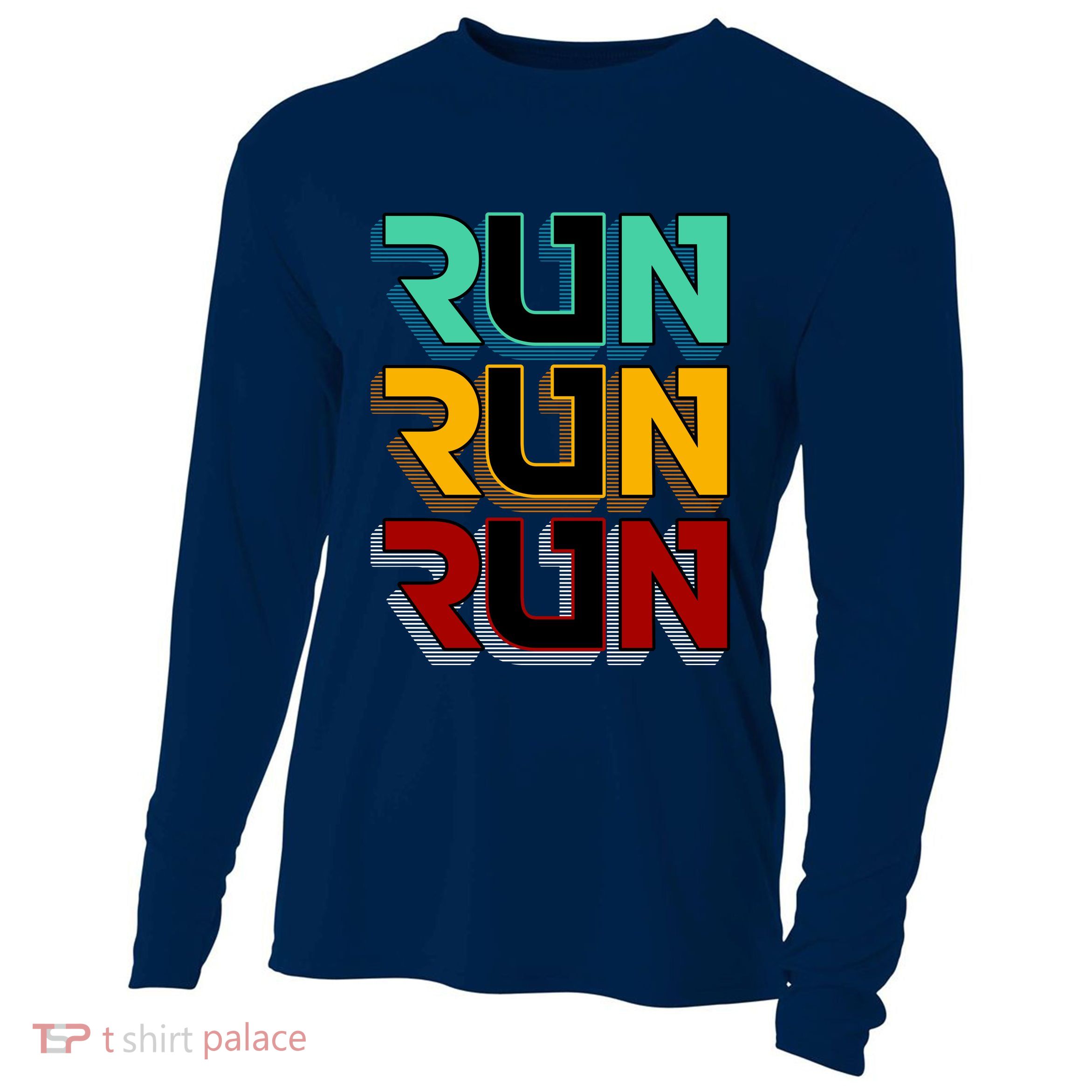 Run Run Run Retro Cooling Performance Long Sleeve Crew
