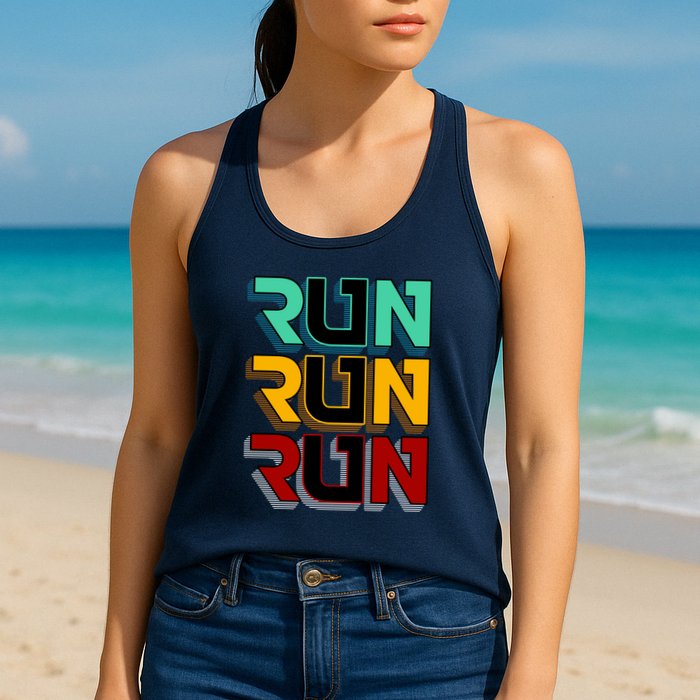 Run Run Run Retro Womens Tank Top