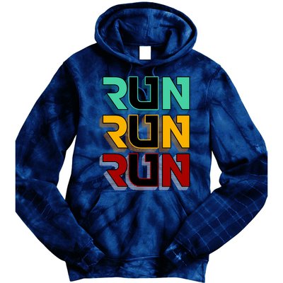 Run Run Run Retro Tie Dye Hoodie