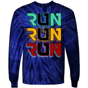 Run Run Run Retro Tie-Dye Long Sleeve Shirt