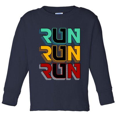 Run Run Run Retro Toddler Long Sleeve Shirt