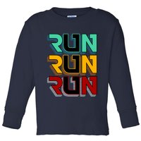 Run Run Run Retro Toddler Long Sleeve Shirt