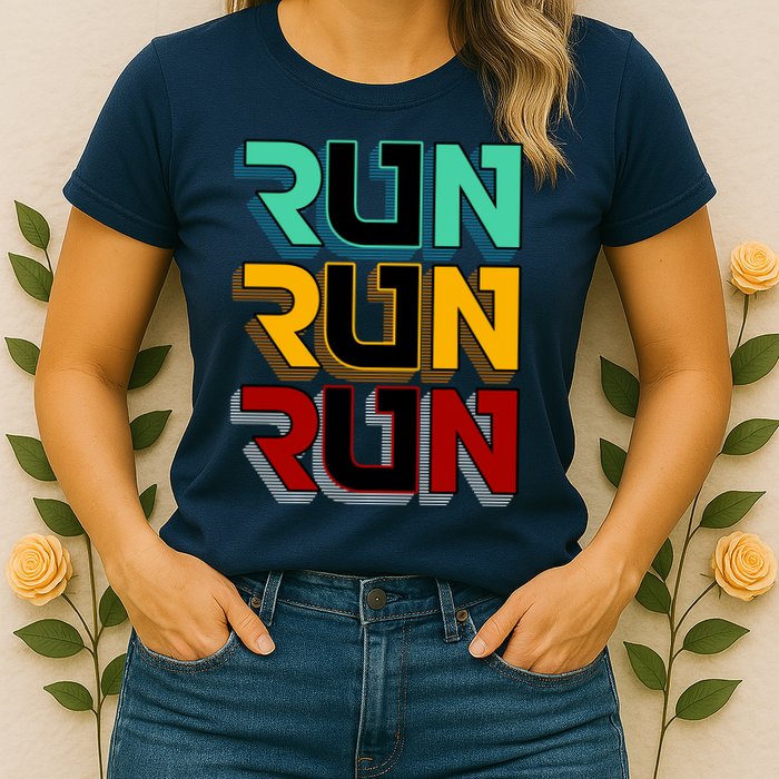 Run Run Run Retro Womens T-Shirt