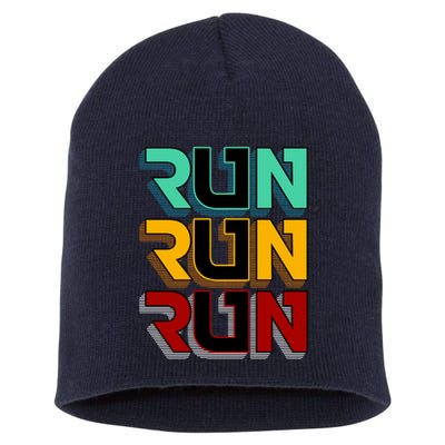 Run Run Run Retro Short Acrylic Beanie