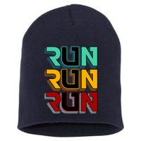 Run Run Run Retro Short Acrylic Beanie