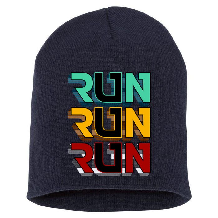 Run Run Run Retro Short Acrylic Beanie