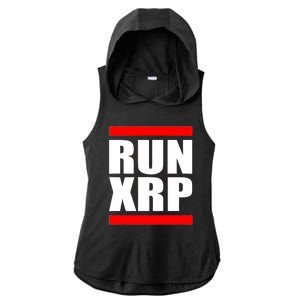 Run XRP Ripple Crypto Currency To the Moon Ladies PosiCharge Tri-Blend Wicking Draft Hoodie Tank