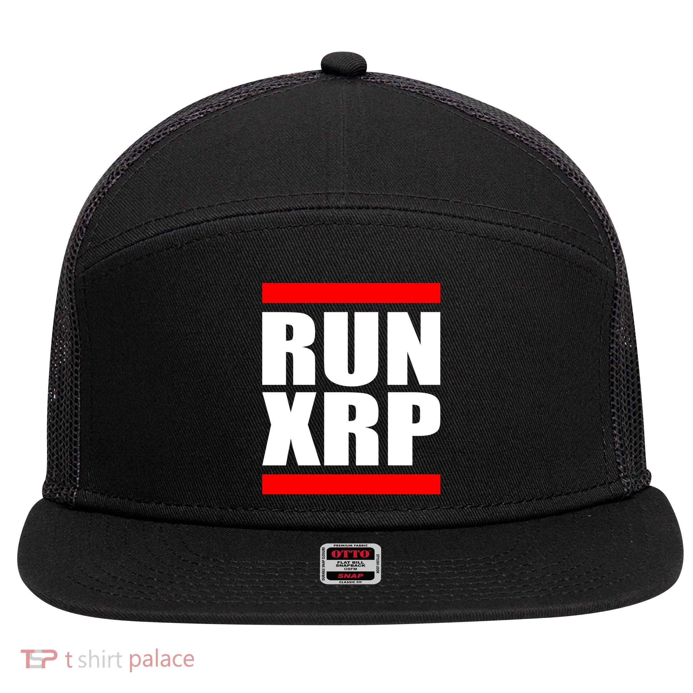 Run XRP Ripple Crypto Currency To the Moon 7 Panel Mesh Trucker Snapback Hat