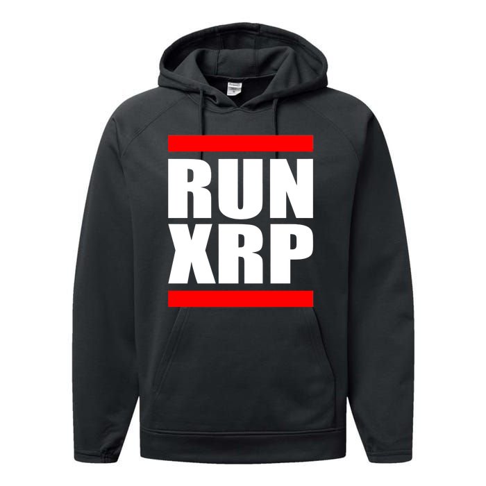 Run XRP Ripple Crypto Currency To the Moon Performance Fleece Hoodie