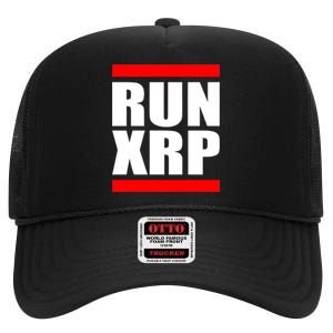 Run XRP Ripple Crypto Currency To the Moon High Crown Mesh Back Trucker Hat