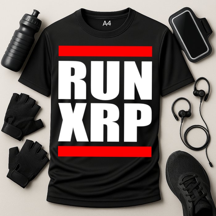 Run XRP Ripple Crypto Currency To the Moon Performance Shirt