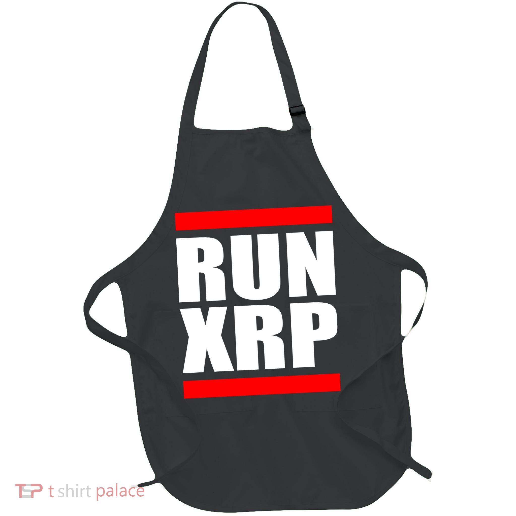 Run XRP Ripple Crypto Currency To the Moon Full-Length Apron With Pockets