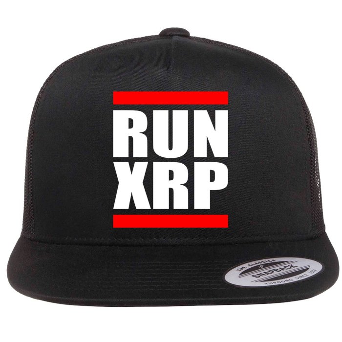 Run XRP Ripple Crypto Currency To the Moon Flat Bill Trucker Hat