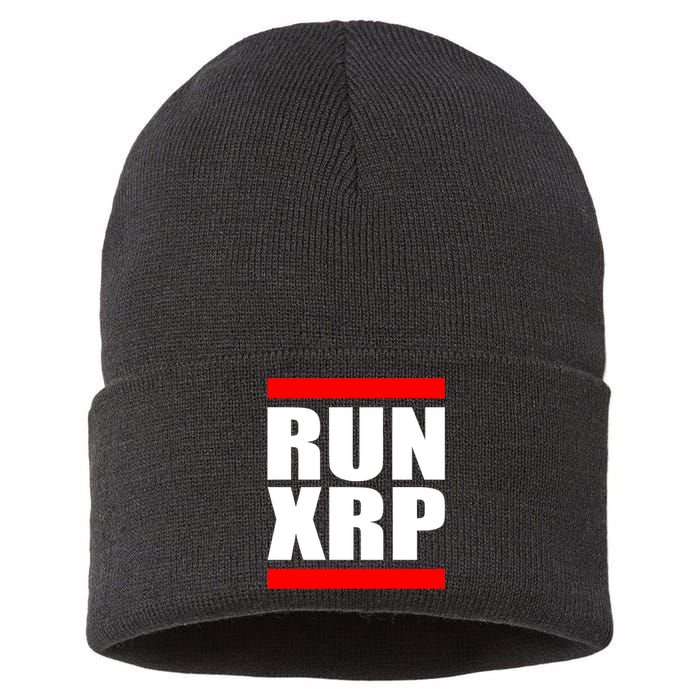 Run XRP Ripple Crypto Currency To the Moon Sustainable Knit Beanie