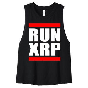 Run XRP Ripple Crypto Currency To the Moon Women's Racerback Cropped Tank