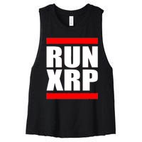 Run XRP Ripple Crypto Currency To the Moon Women's Racerback Cropped Tank