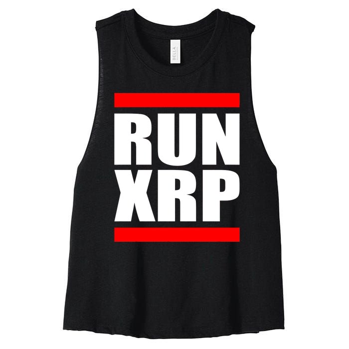 Run XRP Ripple Crypto Currency To the Moon Women's Racerback Cropped Tank