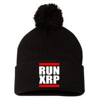 Run XRP Ripple Crypto Currency To the Moon Pom Pom 12in Knit Beanie