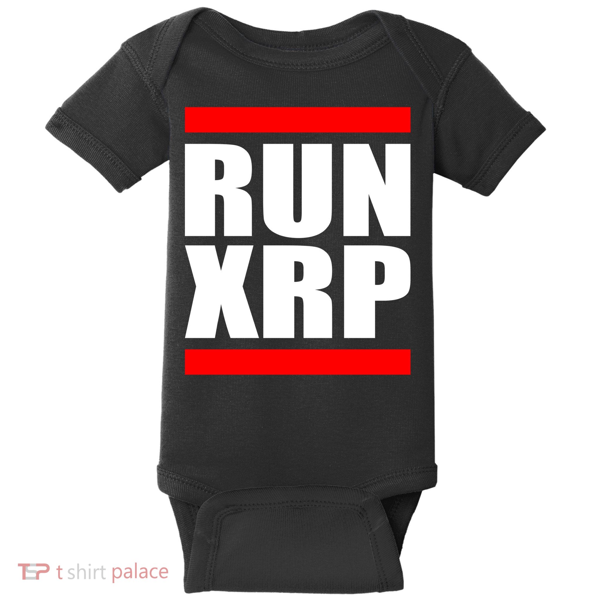 Run XRP Ripple Crypto Currency To the Moon Baby Bodysuit