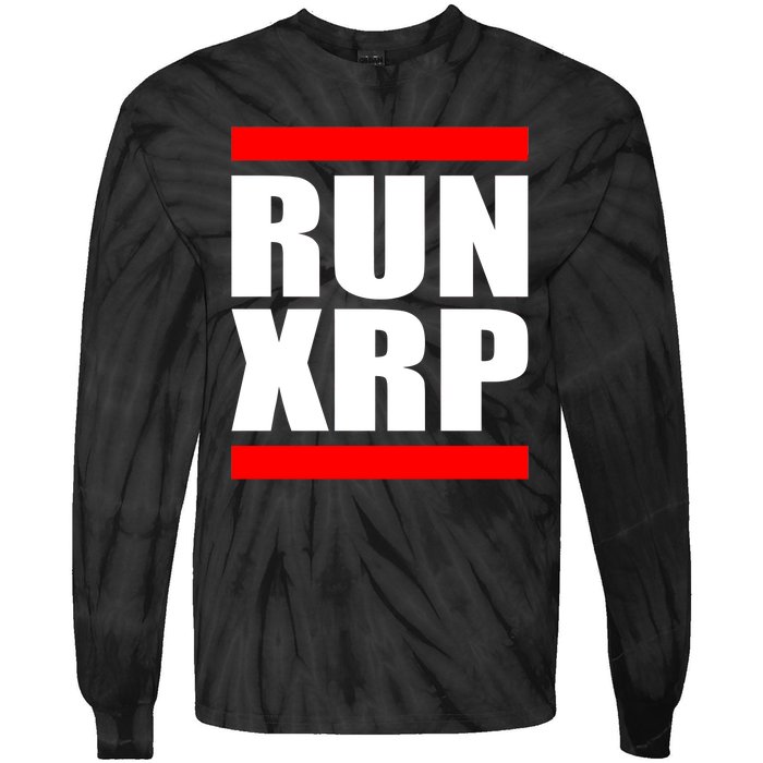 Run XRP Ripple Crypto Currency To the Moon Tie-Dye Long Sleeve Shirt