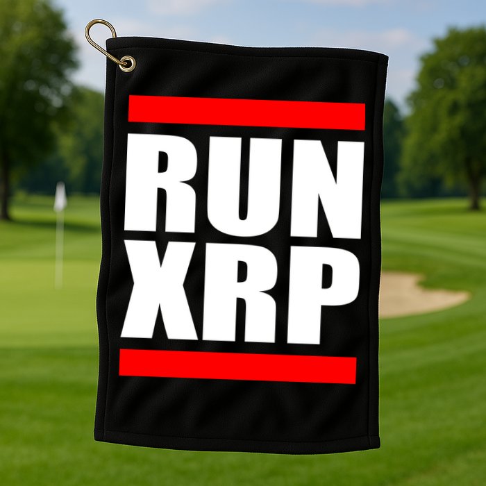 Run XRP Ripple Crypto Currency To the Moon Golf Towel