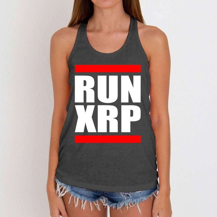 Run XRP Ripple Crypto Currency To the Moon Women's Knotted Racerback Tank