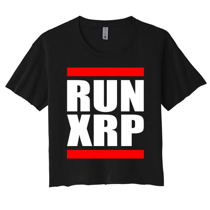 Run XRP Ripple Crypto Currency To the Moon Women's Crop Top Tee