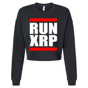 Run XRP Ripple Crypto Currency To the Moon Cropped Pullover Crew