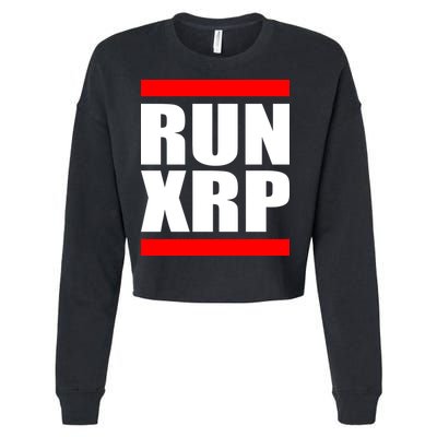 Run XRP Ripple Crypto Currency To the Moon Cropped Pullover Crew