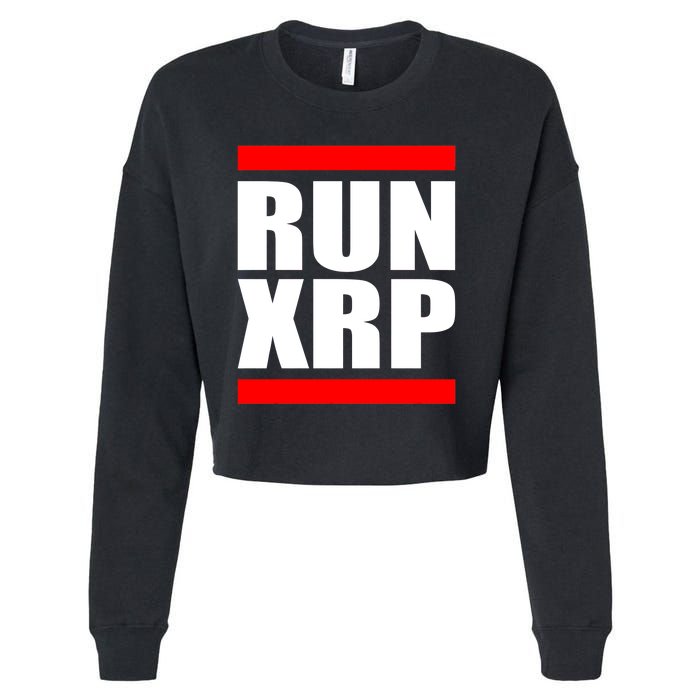 Run XRP Ripple Crypto Currency To the Moon Cropped Pullover Crew