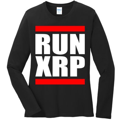 Run XRP Ripple Crypto Currency To the Moon Ladies Long Sleeve Shirt