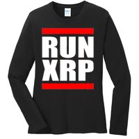 Run XRP Ripple Crypto Currency To the Moon Ladies Long Sleeve Shirt