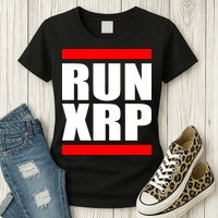 Run XRP Ripple Crypto Currency To the Moon Womens T-Shirt