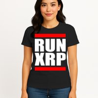 Run XRP Ripple Crypto Currency To the Moon Womens T-Shirt