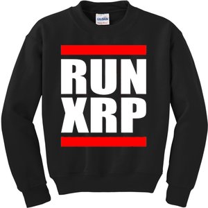 Run XRP Ripple Crypto Currency To the Moon Kids Sweatshirt