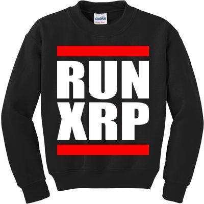 Run XRP Ripple Crypto Currency To the Moon Kids Sweatshirt