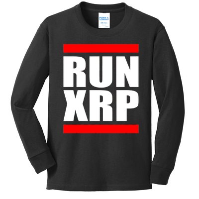 Run XRP Ripple Crypto Currency To the Moon Kids Long Sleeve Shirt