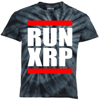 Run XRP Ripple Crypto Currency To the Moon Kids Tie-Dye T-Shirt